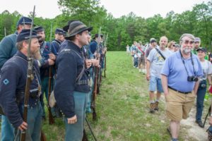 Federals with spectators Photo Credit NPS