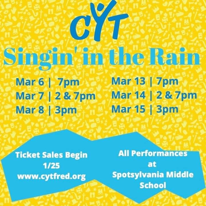 CYT Fredericksburg presents “Singin’ in the Rain”