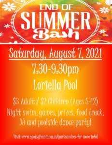 2021 End of Summer Bash Flyer