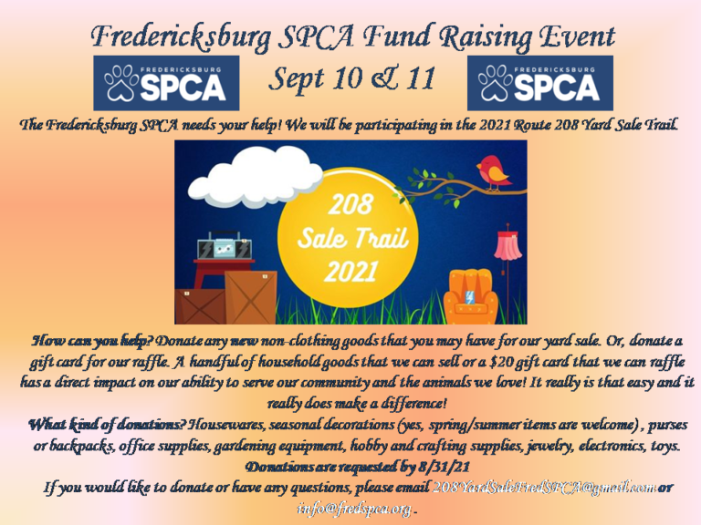 SPCA of Fredericksburg Yard and Bake Sale