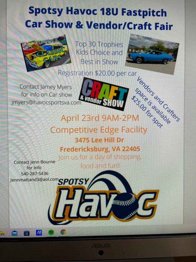 Spotsy Havoc 18U Fastpitch Car Show & Vendor/Craft Fair