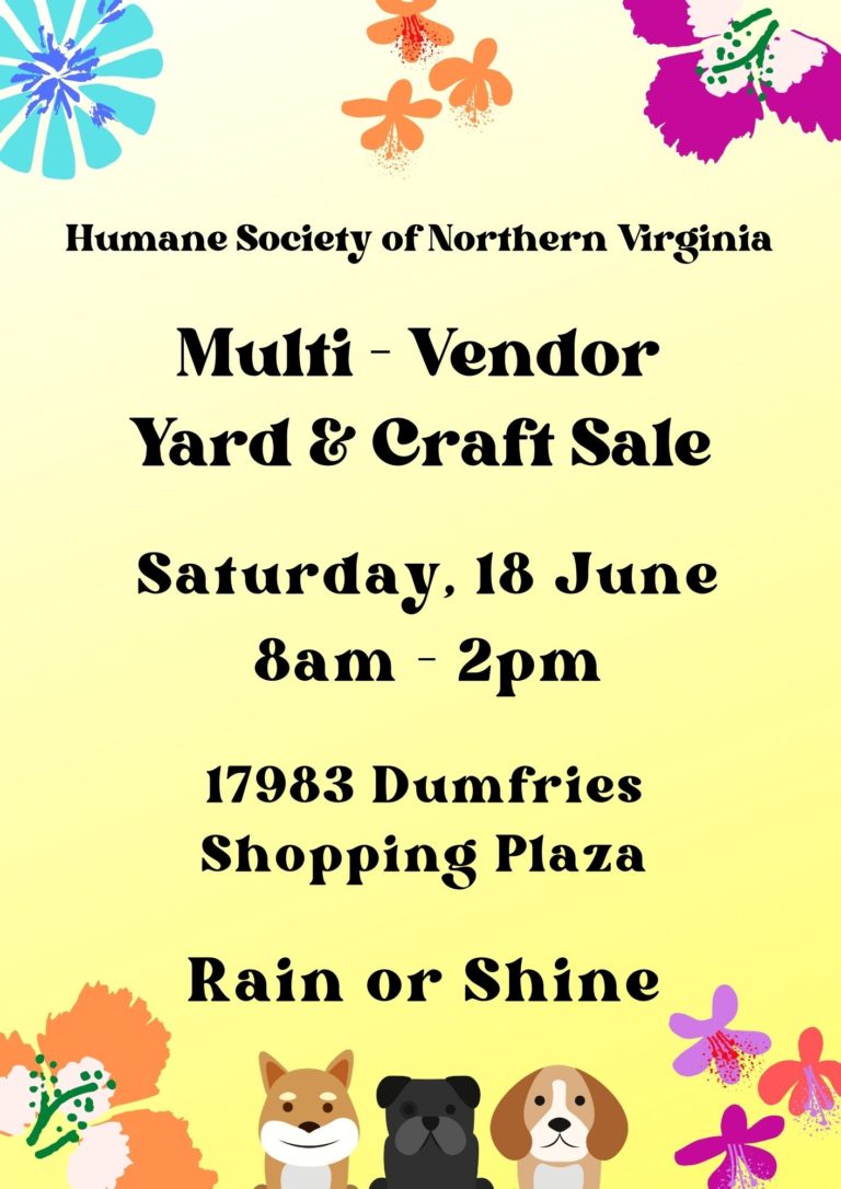 Humane Society of Northern Virginia – Yard and Craft Sale