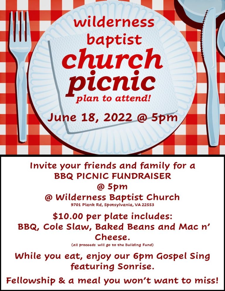 BBQ Picnic and Gospel Sing at Wilderness Baptist Church