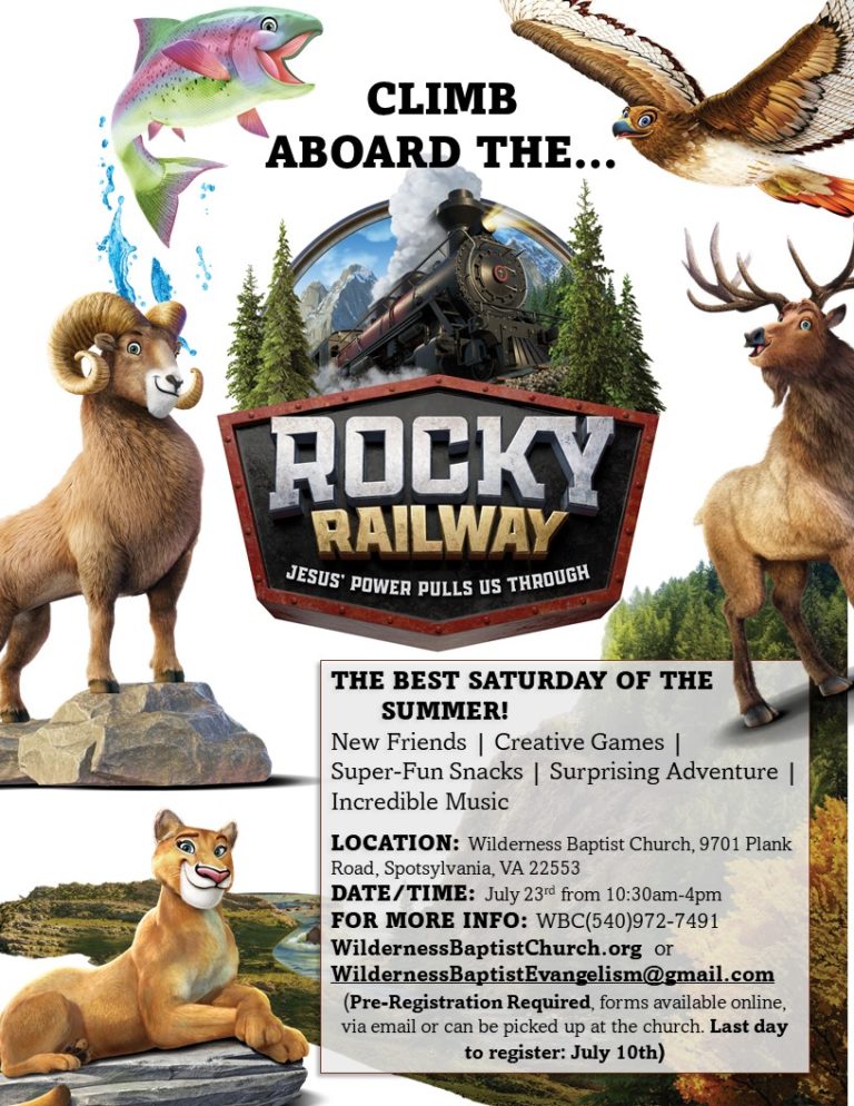 Wilderness Baptist Church Vacation Bible Saturday:  Rocky Railroad