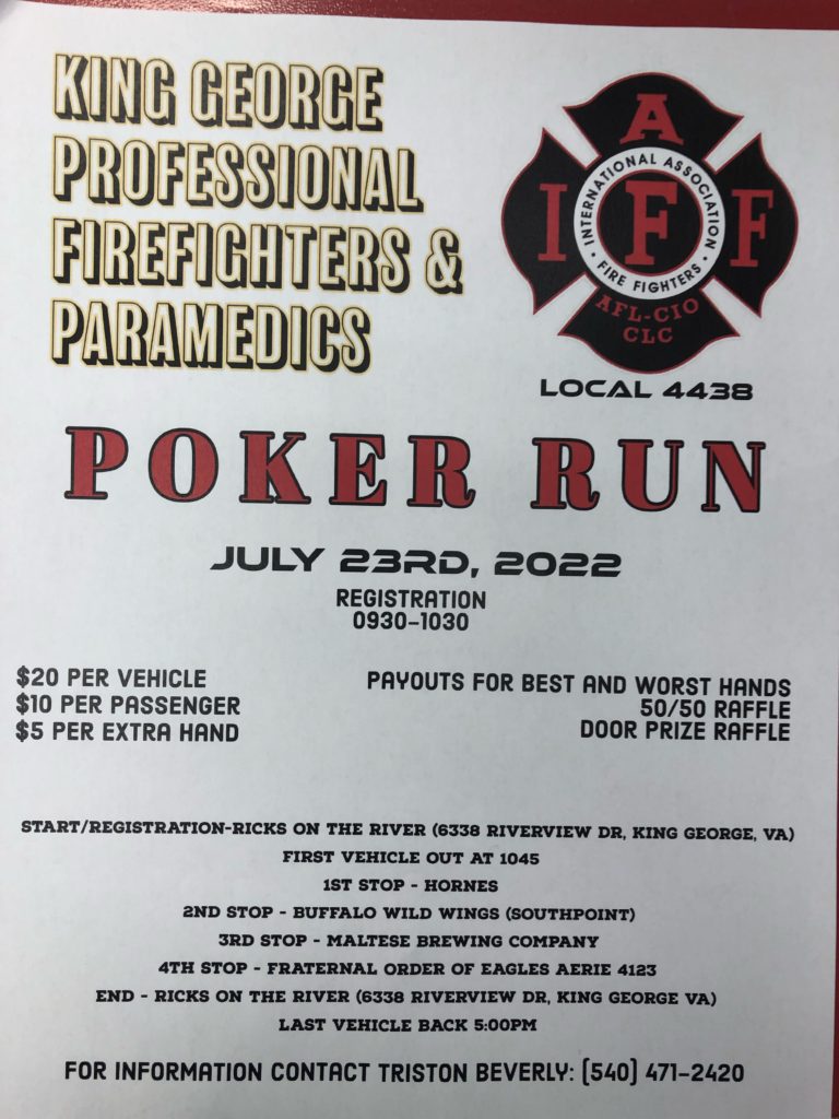 King George Professional Firefighters and Paramedics Poker Run