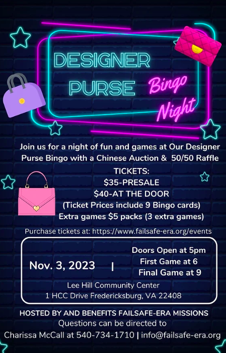 Designer Purse Bingo Fundraiser – FailSafe-ERA