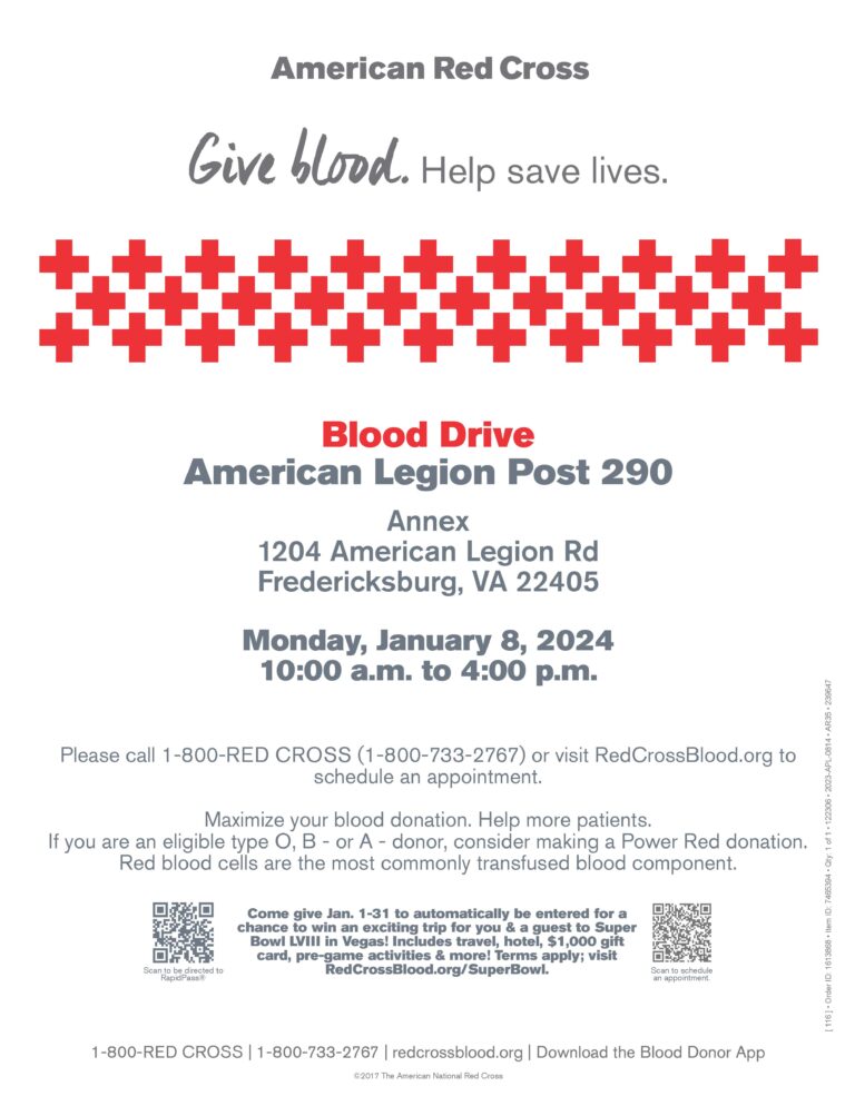 American Legion Post 290 American Red Cross Blood Drive