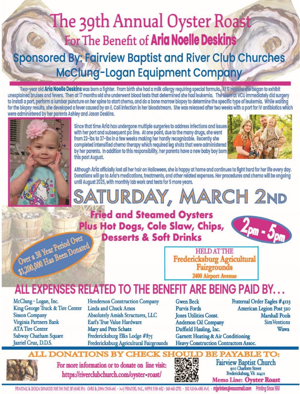 39th Annual Benefit Oyster Roast