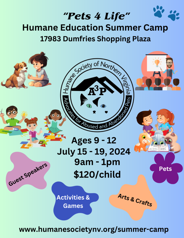 “Pets 4 Life” Humane Education Summer Camp
